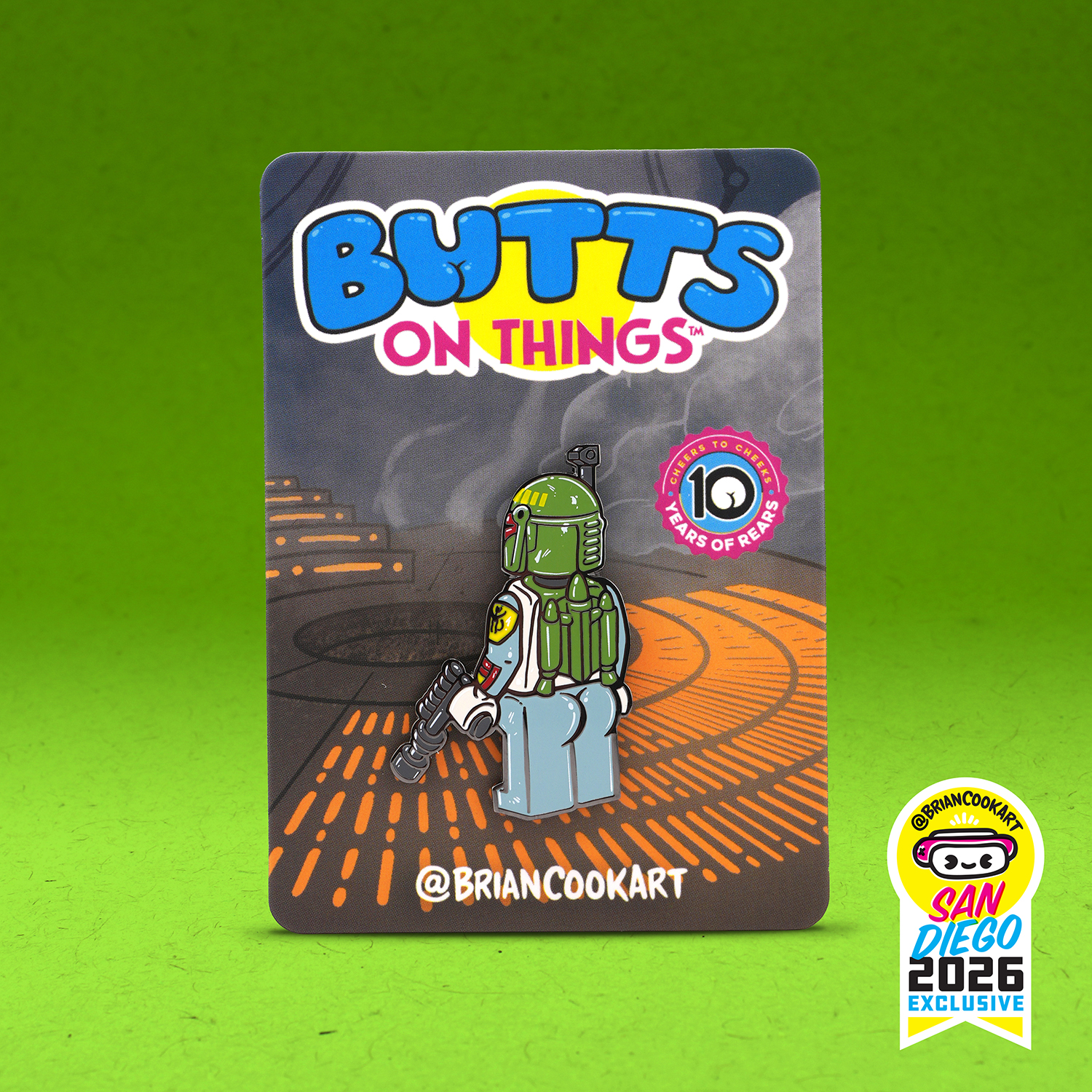Pre-order or purchase link available: Butts on Things — Boba Fett Minifig Pin