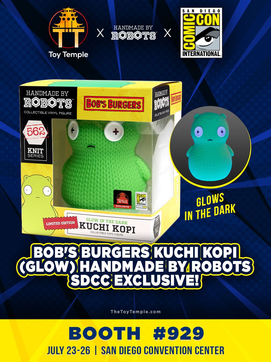 New exclusive added: Handmade by Robots — Bob's Burgers Kuchi Kopi (Glow) Collectible Vinyl Figure