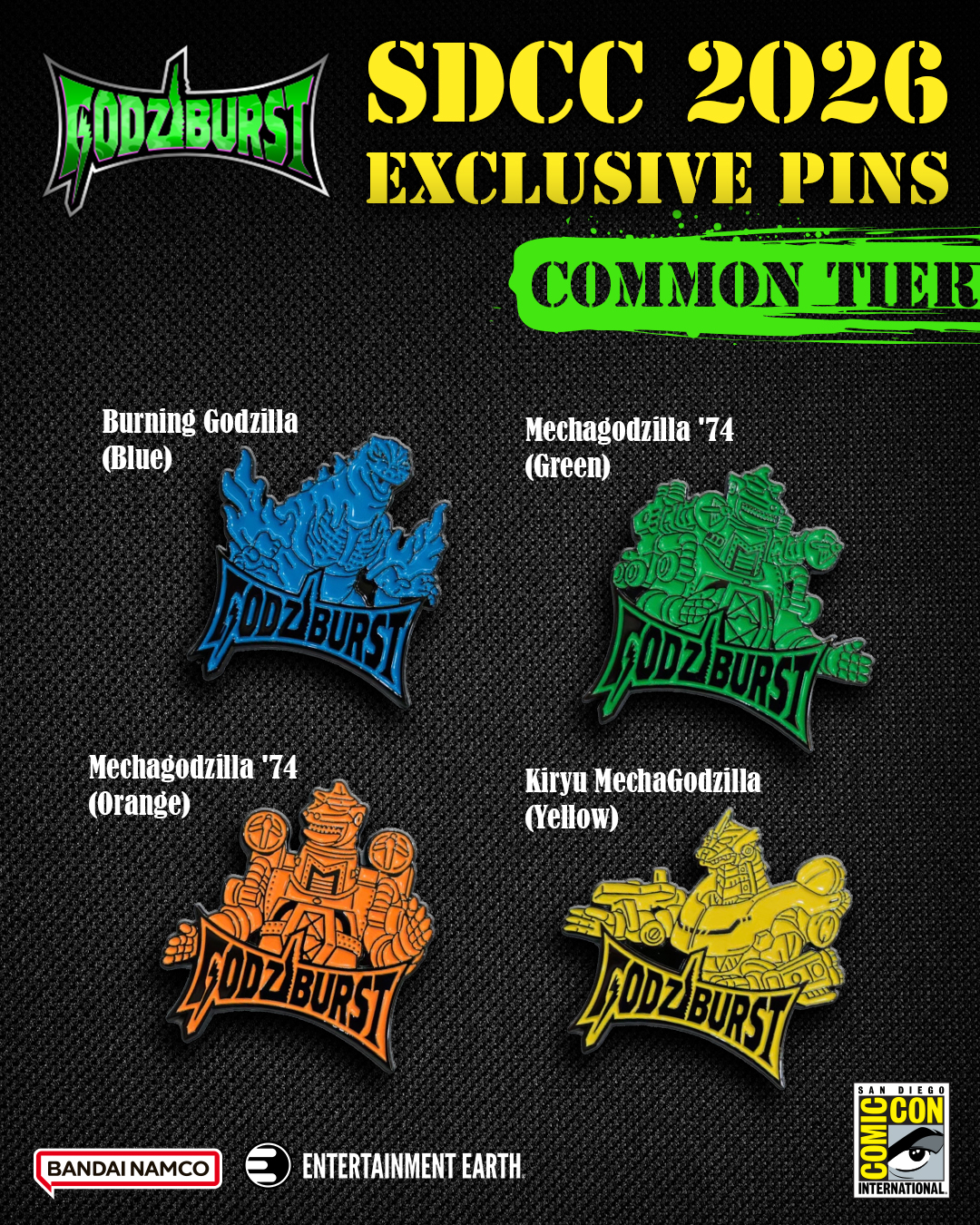 New exclusive added: Bandai Namco — Common Tier Godzilla Pins