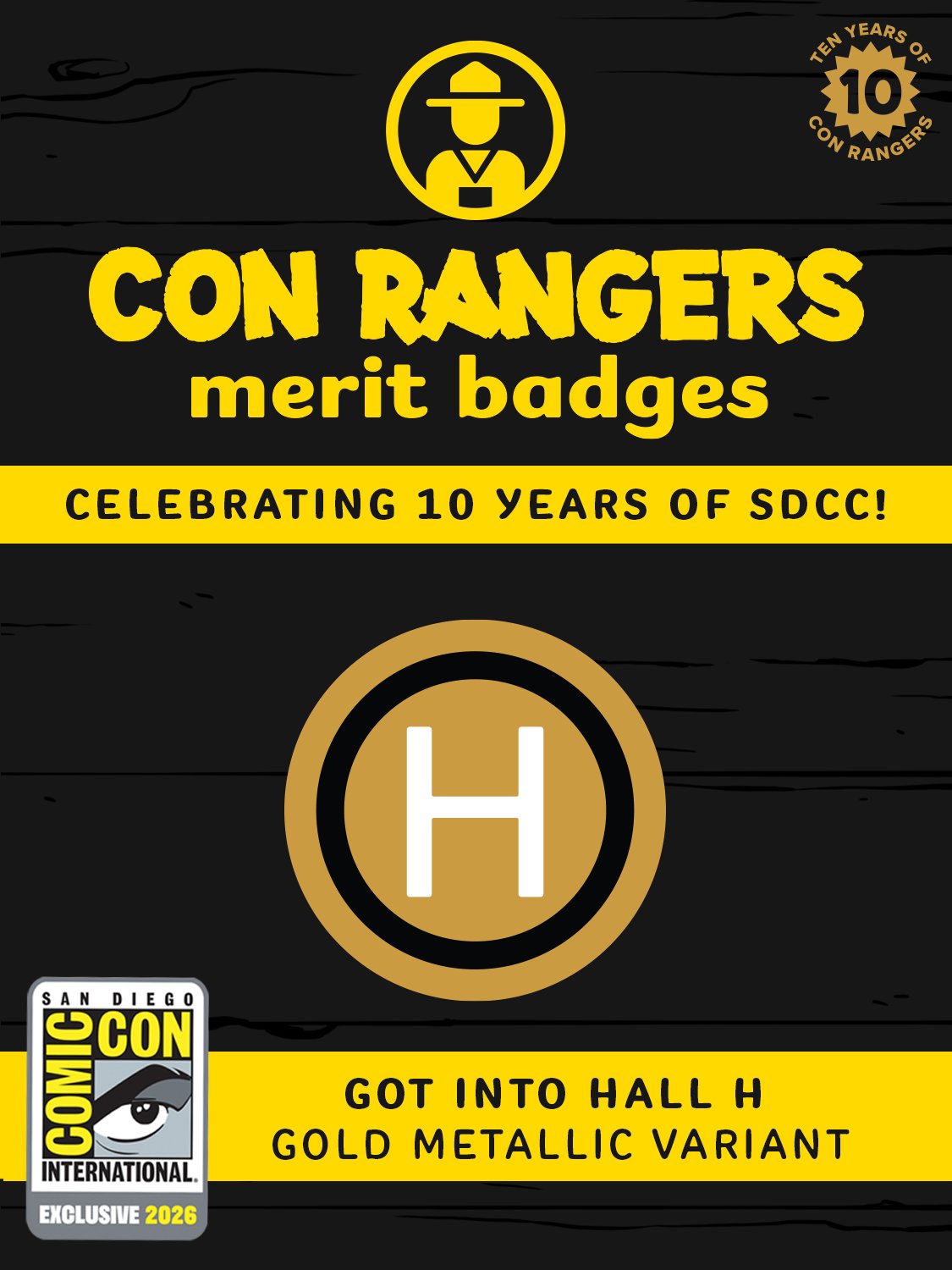 Pre-order or purchase link available: Con Rangers — Hall H Merit Badge