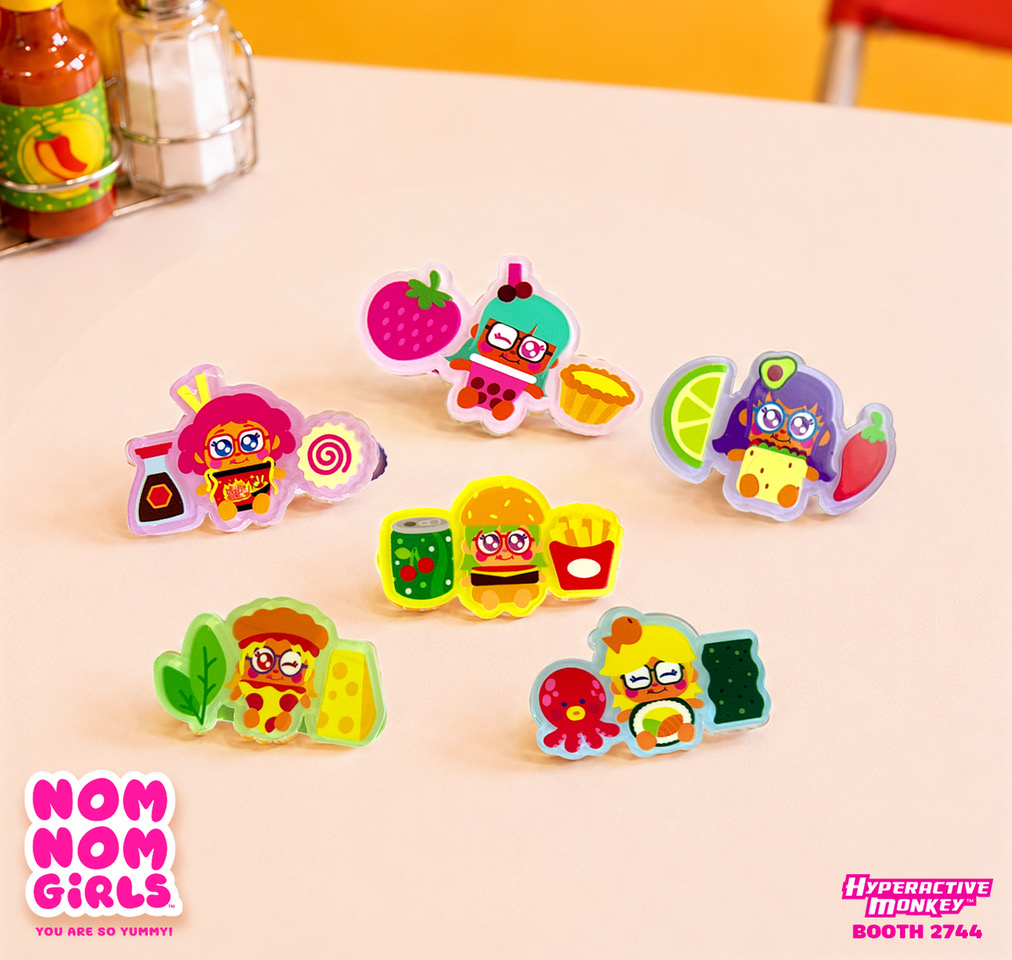Pre-order or purchase link available: Hyperactive Monkey — Nom Nom Girls Hair Clip Set