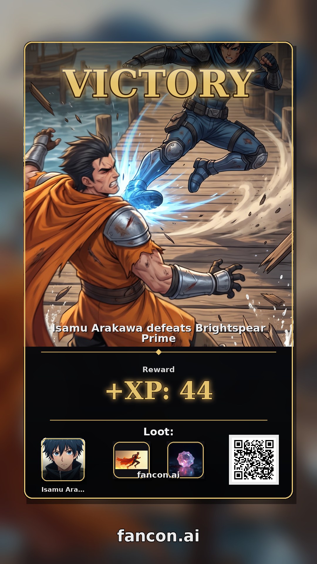 Isamu Arakawa defeats Brightspear Prime